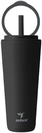 REDUCE Halo 32 oz Stainless Steel Vacuum Insulated Tumbler - Spill Proof Travel Mug with Flip Handle Lid - Keeps Drinks Cold for 32 Hrs - Dishwasher Safe - Cupholder Friendly - Phantom by Reduce