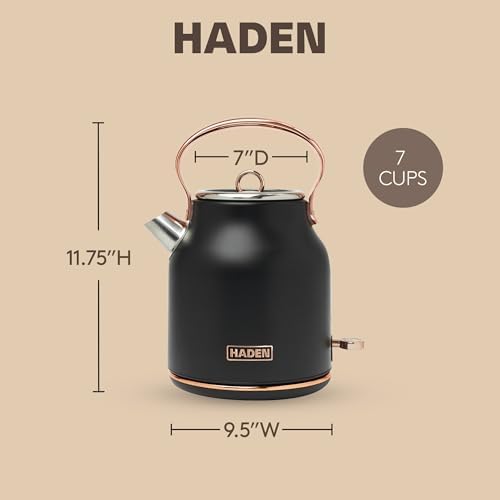 Haden Heritage 1.7 Liter Stainless Steel Electric Kettle, Hot Water Kettle - Image 4