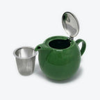 Zero Japan Bee House Round Teapot For One, 24 Oz - Ceramic Tea Pot with Stainless Steel Lid and Infuser, Smooth-Pour Spout (Crackle Green) - Image 3