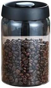 Sealed Glass Coffee Storage Canister Press Vacuum Seal Container for Bean Seasonings Dry Food User Friendly Glass Organizers by EINCORN