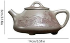 Tea Kettle Creative Hand-Carved Purple Clay Teapot Home Tea Room Tea Brewer Ceramic Tea Infuser - Image 2