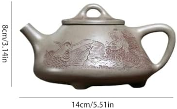 Tea Kettle Creative Hand-Carved Purple Clay Teapot Home Tea Room Tea Brewer Ceramic Tea Infuser - Image 2