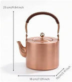 kowaku Copper Heating Vessel Tea Cup Mug Saucer Drinkware Bowl Body Open Top Metal Construction Warm Finish Traditional Craft Suitable for home serving table, Plain - Image 6