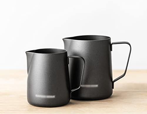 Homemade Stainless Steel Milk Frothing Pitcher Teflon Non-stick Coating Milk Frother Coffee Latte Art Milk Jug Cup Large Capacity Pull flower (Color : Black600ml) - Image 6