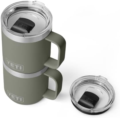 YETI Rambler 10 oz Ceramic Lined Stackable Mug, Vacuum Insulated, Stainless Steel with MagSlider Lid, Pampa Green - Image 7