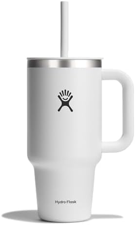 Hydro Flask 32 Oz Travel Tumbler with Handle, Lid and Straw - Insulated Stainless Steel in 32 Oz White by Unknown
