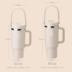 Farsea 40oz Insulated Stainless Steel Travel Tumbler with Handle & Straw - Image 7