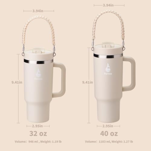 Farsea 40oz Insulated Stainless Steel Travel Tumbler with Handle & Straw - Image 7
