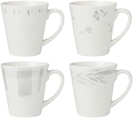 Lenox Oyster Bay 4Pc Mugs, 2.75, White by Lenox