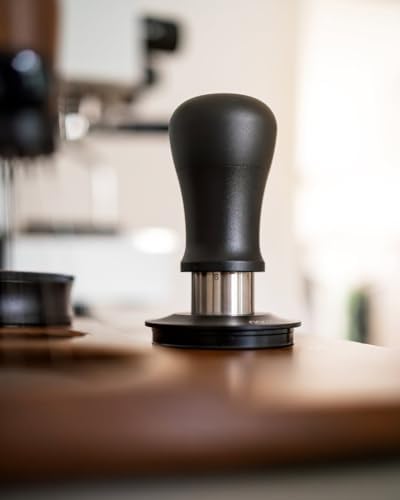 Normcore 58mm Coffee Tamper V5, Spring-loaded Espresso Tamper with Titanium Coating Flat Base, Anodized Aluminum Handle and Silcone Stand, Black - Image 2