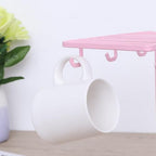 Alipis Pink Iron Mug Rack Stand with 6 Hooks for Home Rv Storage - Image 6