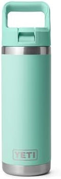 YETI Rambler 18 oz Bottle, Vacuum Insulated, Stainless Steel with Straw Cap, Seafoam by YETI