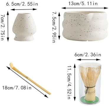 4/pcs Matcha Set Bowl With Mouth Dynasty Tea Tip Tool Whisker Stand(Blue) - Image 2