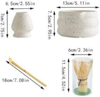 4/pcs Matcha Set Bowl With Mouth Dynasty Tea Tip Tool Whisker Stand(Green) - Image 2