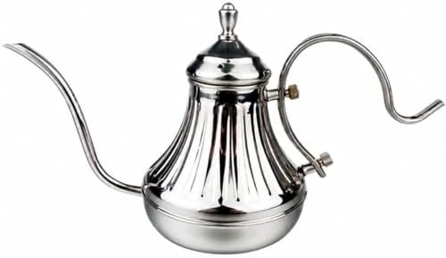 Easy to Clean Kettle | Food-Grade Stainless Steel, Gooseneck Coffee Kettle Fluted Body, for Home, Baristas, Silver, 450ML by %EF%BC%A1%EF%BC%B7%EF%BC%A8%EF%BC%A1%EF%BC%AF