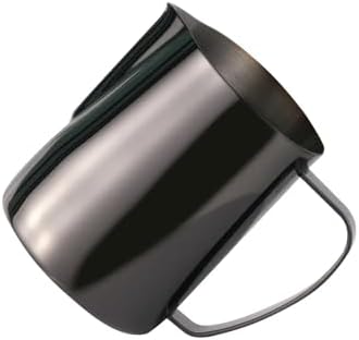 milk frothing pitcher Milk Jug 350/600ML Stainless Steel Frothing Pitcher Pull Flower Cup Coffee Frother Latte Art Foam Tool Coffeware for kitchen(350ml,Black) by Unknown