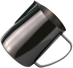 milk frothing pitcher Milk Jug 350/600ML Stainless Steel Frothing Pitcher Pull Flower Cup Coffee Frother Latte Art Foam Tool Coffeware for kitchen(350ml,Black) by Unknown