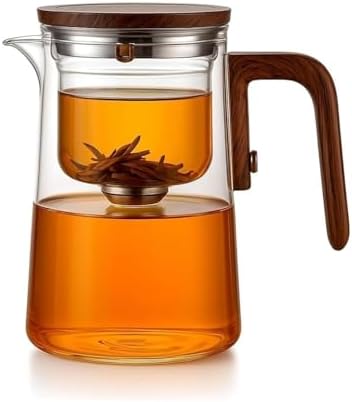 Glass Pot, Tea Pot with Removable Infuser, One-Click Tea Drinking, Easy Separation, for Home by Unknown