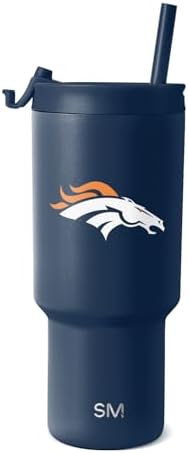 Simple Modern Denver Broncos Tumbler with Flip Lid, Straw 30oz | NFL by Unknown
