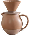 Elegant Ceramic Pours Over Coffee Maker Set with Dripper and 830ml Carafe Pot for Home Office and Cafes Restaurant by Unknown