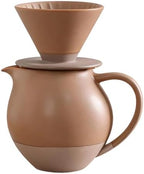Elegant Ceramic Pours Over Coffee Maker Set with Dripper and 830ml Carafe Pot for Home Office and Cafes Restaurant by Unknown