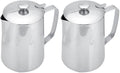 Stainless Steel Pitcher, 350ml Milk Pitcher with Lid，Stainless Steel Coffee Cup Mug Milk Frothing Jug for Latte Coffee Art for Office Kitchen (4.13in Height) (Pack of 2) by Haosie
