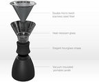 asobu Insulated Pour Over Coffee Maker (32 oz.) Double-Wall Vacuum, Stainless-Steel Filter and Take on the Go Carafe (Burgundy) - Image 3