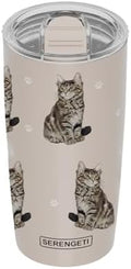 SERENGETI Maine Coon 20 Oz Stainless Steel, Vacuum Insulated Tumbler with Spill Proof Lid - 3D Print - Insulated Travel mug for Hot or Cold Drinks (Maine Coon) by ESPETS