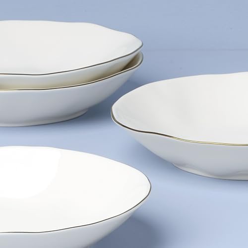 Lenox Blue Bay White Porcelain Pasta Bowl Set for 4, 24oz - Image 3