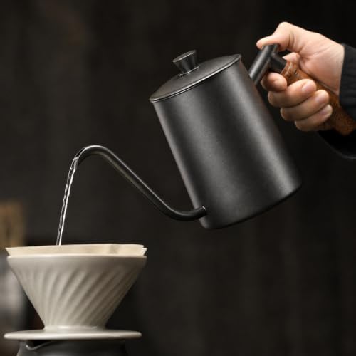 Baoblaze Gooseneck Coffee Pouring Kettle Stainless Steel Painted Finish Cylindrical Body Secure Lid Top Knob Controlled Stream For Pour Over - Image 5
