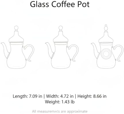 Versatile Borosilicate Glass Carafe, 22 oz Coffee Pot for Pour Over Brewing and Tea Serving with Handle - Image 7