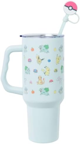 Silver Buffalo Pokémon Fruit Snack, Pikachu, Stainless Steel Tumbler, 40oz - Image 3