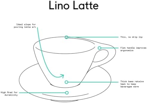 notNeutral Lino Porcelain Cup & Saucer Large Latte 12 oz (12 oz, 6) - Image 3
