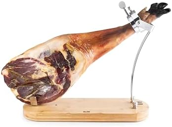 IBILI Folding + Rotating Ham Holder Stainless Steel + Bamboo 48 x 18.5 cm - Image 4