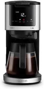 Gourmia Coffee Maker - 12-Cup & Single Serve, Glass Carafe, Black by Gourmia