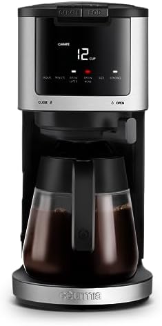 Gourmia Coffee Maker - 12-Cup & Single Serve, Glass Carafe, Black by Gourmia