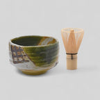 Handmade Ceramic Matcha Tea Bowl Authentic Japanese Tea Ceremony Pottery, Mino Ware Made in Japan, Oribe Shino Green - Image 3