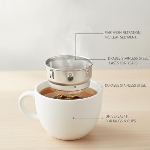 Stainless Steel Tea Infuser for Loose Leaf - Fine Mesh Strainer Fits Mugs & Cups (1.5-1.77 Inch Diameter) - Image 4