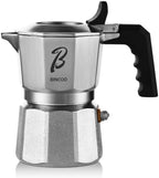 Bincoo Triple Valve Moka Pot 2 Cups - 316 Stainless Steel Stovetop Espresso Maker, Heavy Duty Italian Coffee Pot for Home Barista,Rich Crema by Bincoo