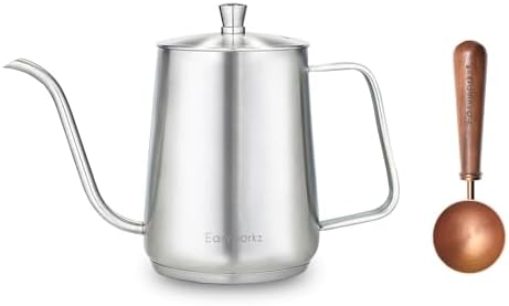 Easyworkz Gooseneck Pour Over Coffee Kettle 30 fl oz Bundled with Stainless Steel Coffee Spoon by Easyworkz