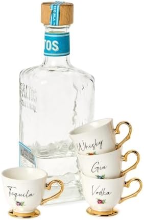 Two's Company Teacup Shot Glasses in Gift Box, Porcelain, Set of 4 - Image 4