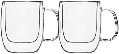Safdie & Co. 2 PCS Set Insulated, Cappuccino Cups,Glass Coffee Mug, 80ml, Transparent - Image 5