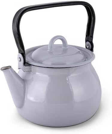 Vintage Enamel Kettle, Tea Pot Stovetop for Hot Water Fast to Boil, Teapot for Stovetop, Hot Water Kettle Teapot (Ash Gray (2.5 L)) - Image 2