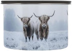 Stainless Steel Coffee Storage Containers with Airtight Lid, Highland Cow Winter 30oz Food Storage Container Kitchen Canister for Tea, Coffee Beans, Ground, Sugar Storage by Quteprint