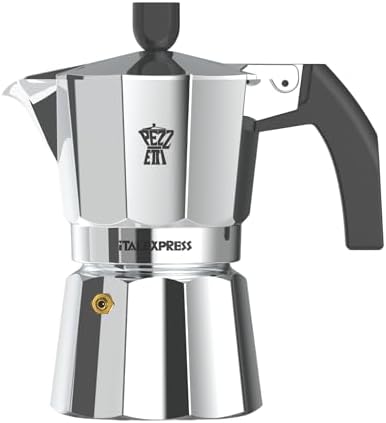 Pezzetti Stove-Top Moka Espresso Italian-Made Coffee Maker Moka Pot- 1,2,3,6,9,14 Cup (3 Cup) by Pezzetti