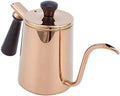 304 Stainless Steel Gooseneck Coffee Kettle,Drip Resistant Spout,Coffee Kettle,700ml Gooseneck Drip Kettle with Wooden Handle (Long Mouth-Rose Gold) by Kuuleyn