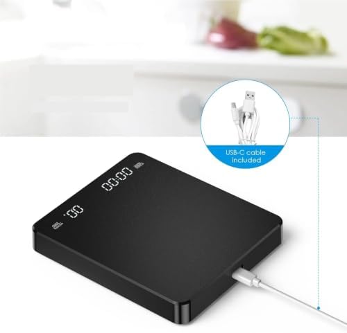 Coffee Scale, Rectangular Digital Scale, 0.1g-3000g, Dual Timer - Image 6