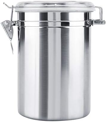 Stainless Steel Coffee Container Vacuum Sealed - Large Capacity Storage Jar for Coffee Beans Tea Sugar with Airtight Seal 1200ml Food Grade Metal Canister for Bean Storage by GOTOTOP
