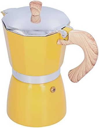 300ML Stovetop Espresso Maker Moka Pot Coffee Maker Coffee Pot Moka Maker Coffee Kettle for Gas Stove Ethanol Stove Electrothermal Furnace Home Kitchen (Yellow) - Image 2