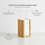 Coffee Filter Paper Holder Stand, Bamboo Countertop Organizer for Kitchen Storage, 8.7 x 4.3 x 2.8 Inches (1 PC) - Image 4